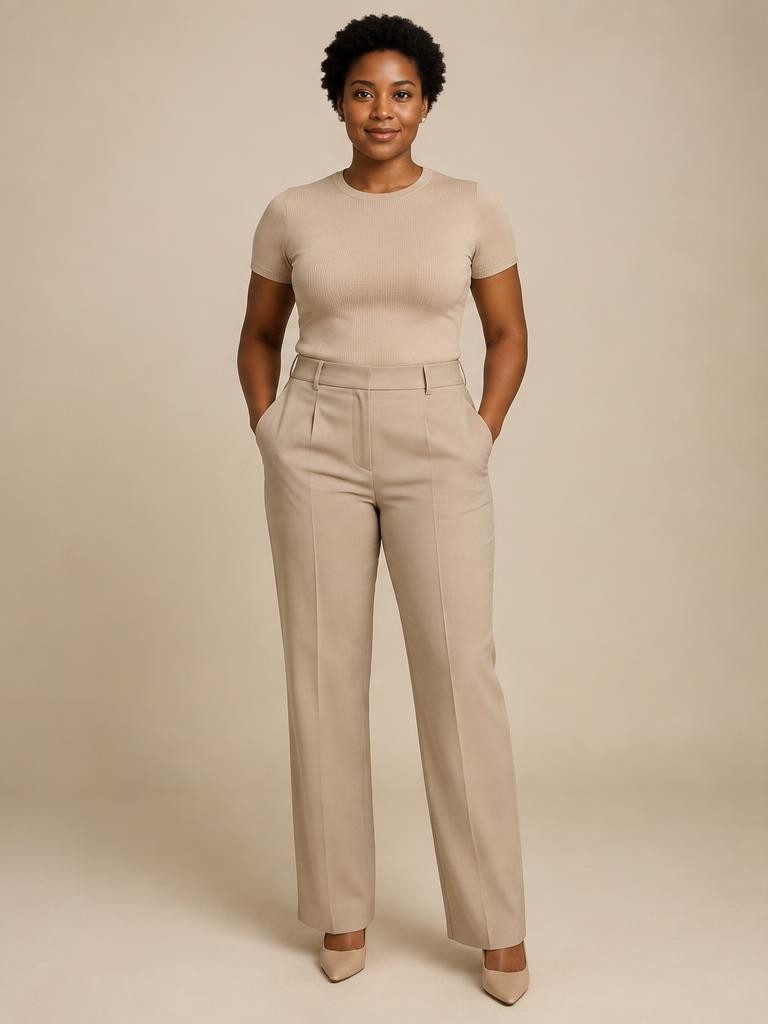 Sample model in casual clothing
